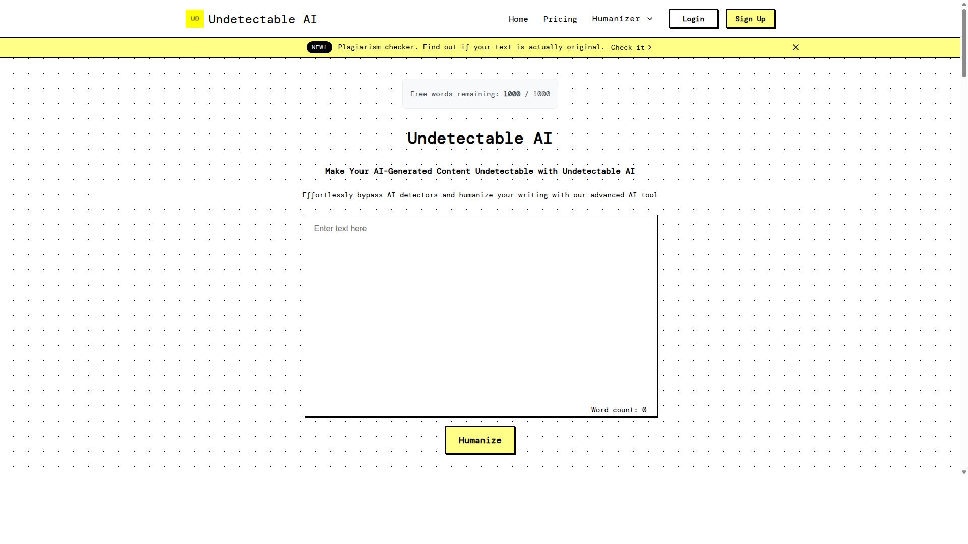 Undetectable AI website